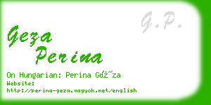 geza perina business card